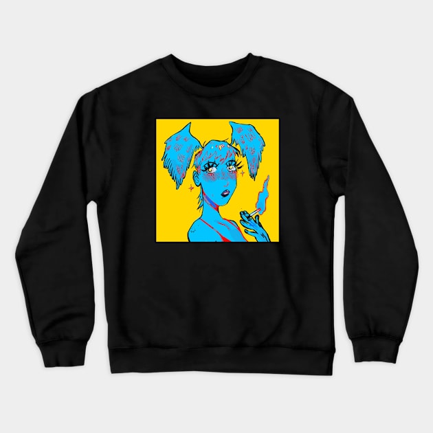 Smoking girl! Crewneck Sweatshirt by snowpiart